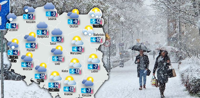 Uwaga, pogoda będzie niebezpieczna! Intensywne opady śniegu, zawieje i zamiecie, mróz [MAPY, PROGNOZA IMGW]