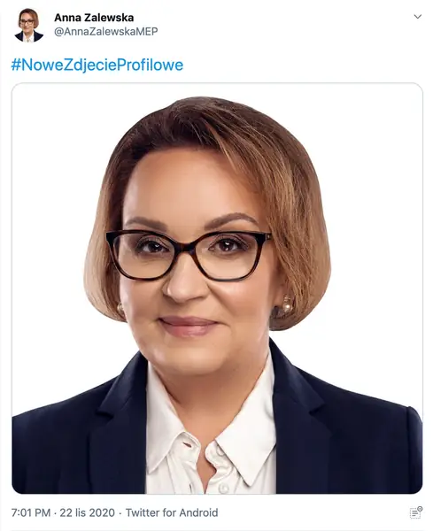 Nowe zdjęcie Anny Zalewskiej / Twitter @AnnaZalewskaMEP