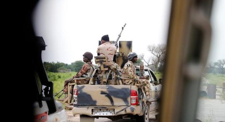 A Nigerian army convoy.