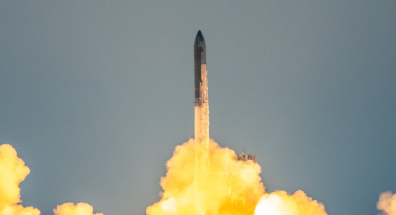 SpaceX's ambitious mega-rocket, Starship, lifted off from Starbase near Boca Chica, Texas, for its fifth test flight. SERGIO FLORES/AFP via Getty Images