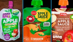 Three apple sauce products have been recalled: WanaBana apple cinnamon fruit puree pouches, Schnucks-brand cinnamon-flavored apple sauce pouches and variety pack, and Weis-brand cinnamon apple sauce pouches.FDA via AP, File