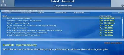 Screen z gry Championship Manager 2007