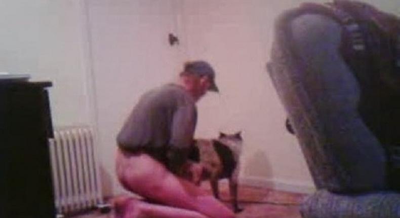Man raping a dog