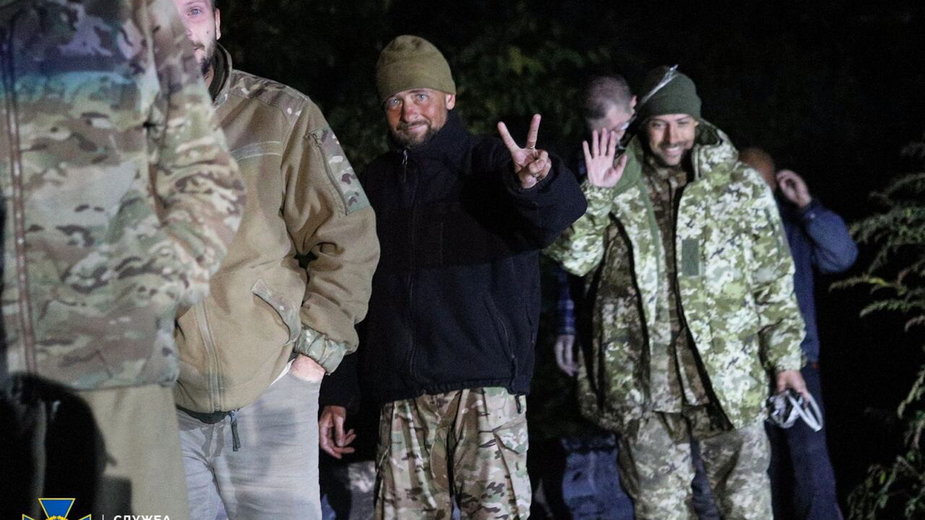 Ukraińscy wojskowi po powrocie z rosyjskiej niewoli