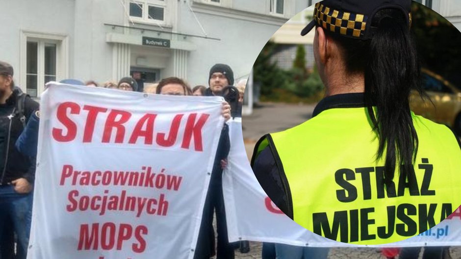 Protest MOPS w Łodzi. Strajkujący mieli dopuścić się naruszenia nietykalności cielesnej strażniczki miejskiej