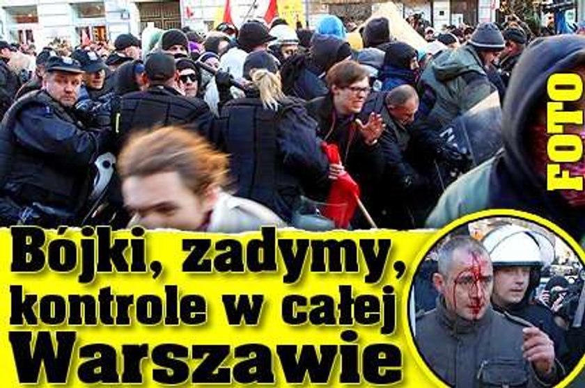 Bójki, zadymy, kontrole w całej Warszawie. FOTO