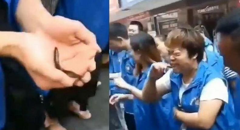 Chinese company makes employees eat raw fish, drink chicken blood for not meeting sales targets (video)