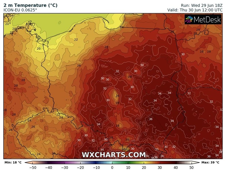 Na południowym wschodzie zapowiadamy ponad 35 st. C