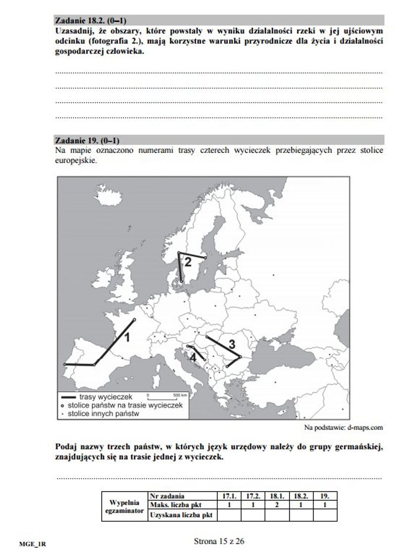 Arkusz egzaminacyjny - geografia na poziomie rozszerzonym