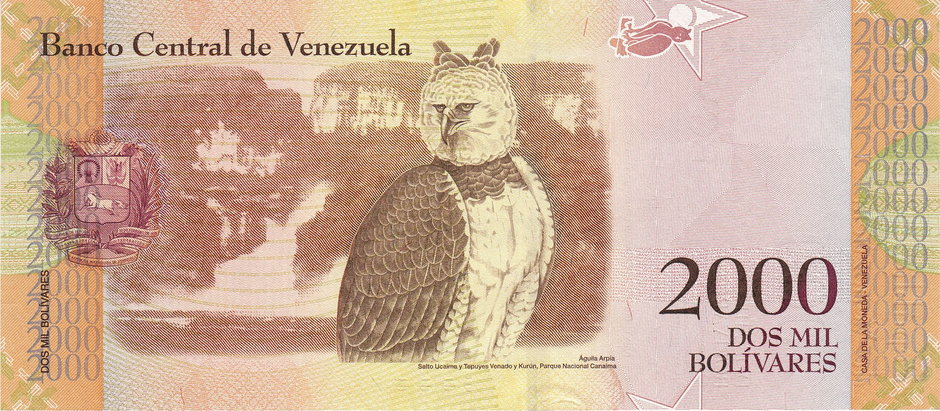 Banknot wenezuelski 2 tys. boliwarów