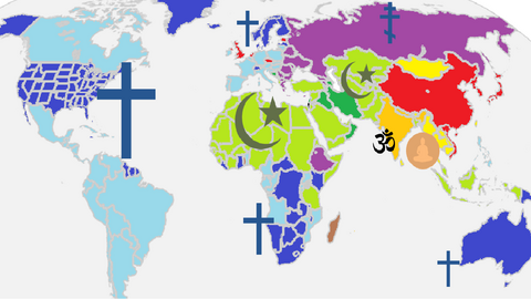 Na religijnej mapie świata coraz większą przewagę ludnościową zdobywają muzułmanie, ale ekonomiczną wciąż dzierżą chrześcijanie. Najszybszy rozwój w ostatnich latach dotyczy jednak krajów ateistycznych. 