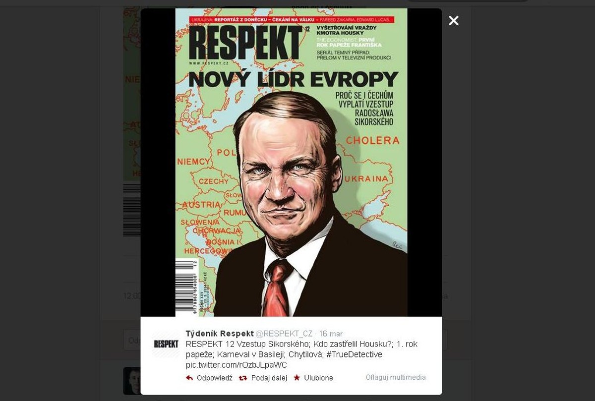 Okładka tygodnika "Respekt"