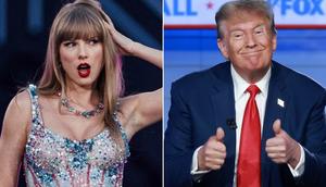 Pop star Taylor Swift (left) and former President Donald Trump (right).Andre Dias Nobre/AFP via Getty Images; Joe Raedle via Getty Images