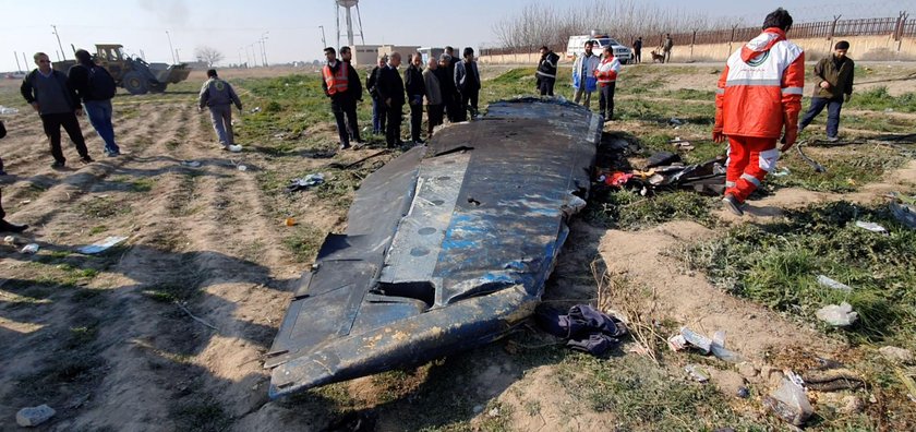 General view of the debris of the Ukraine International Airlines, flight PS752, Boeing 737-800 plane