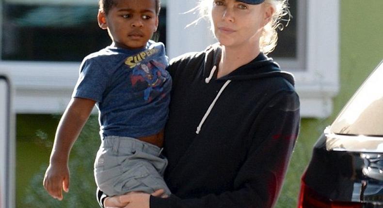 Charlize Theron with Jackson Theron