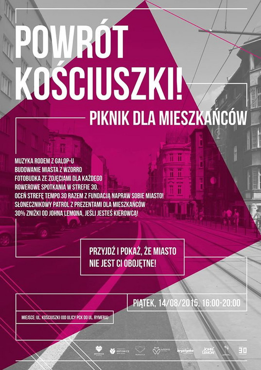 Plakat reklamujący piknik "Powrót Kościuszki"