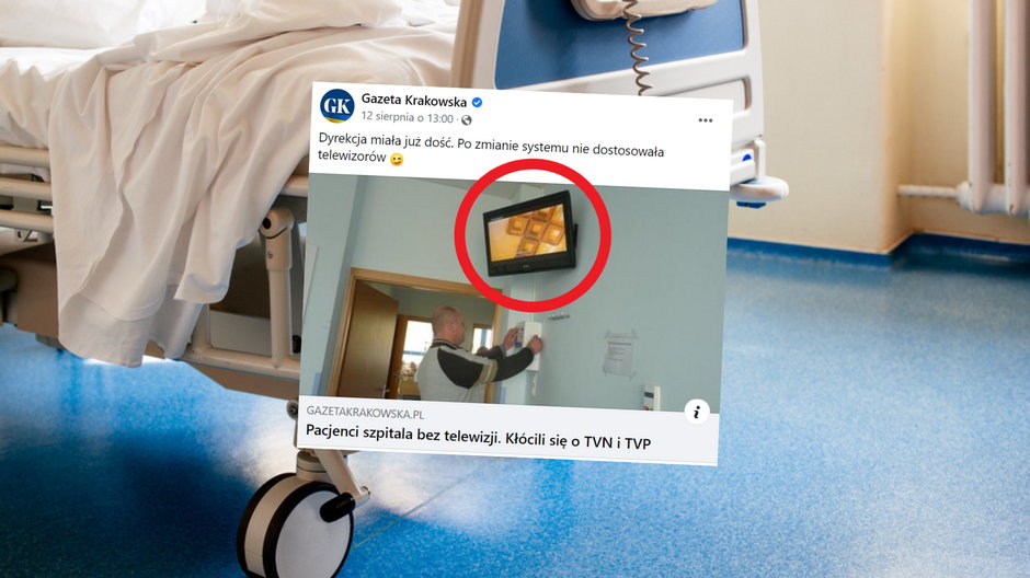Pacjenci szpitala w Wadowicach kłócili się o TVP i TVN (fot. screen: Facebook/Gazeta.Krakowska)
