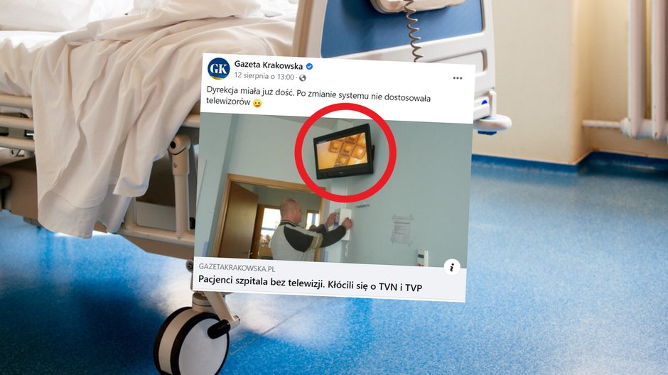 Pacjenci szpitala w Wadowicach kłócili się o TVP i TVN (fot. screen: Facebook/Gazeta.Krakowska)