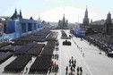 Russian servicemen march during the Victory Day parade at Red Square in Moscow