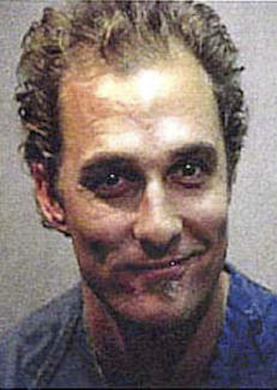 Matthew McConaughey podczas zatrzymania w 1999 r.