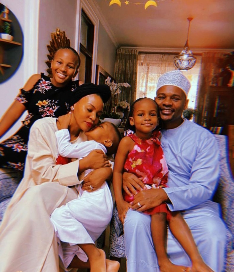 Vanessa Mdee's brother with his family