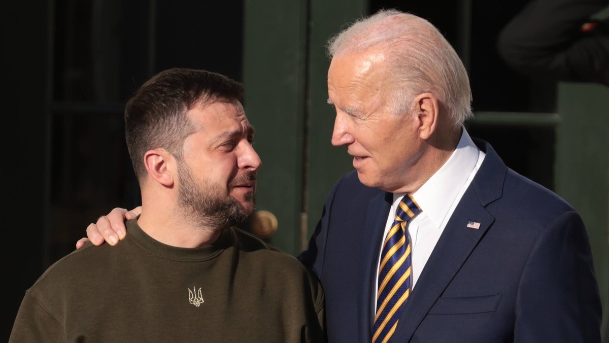 Wołodymyr Zełenski i Joe Biden