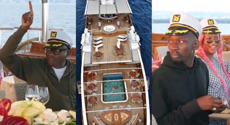 Femi Otedola hires yacht for $9m to mark 60th birthday with family and Mr Eazi (VIDEO)