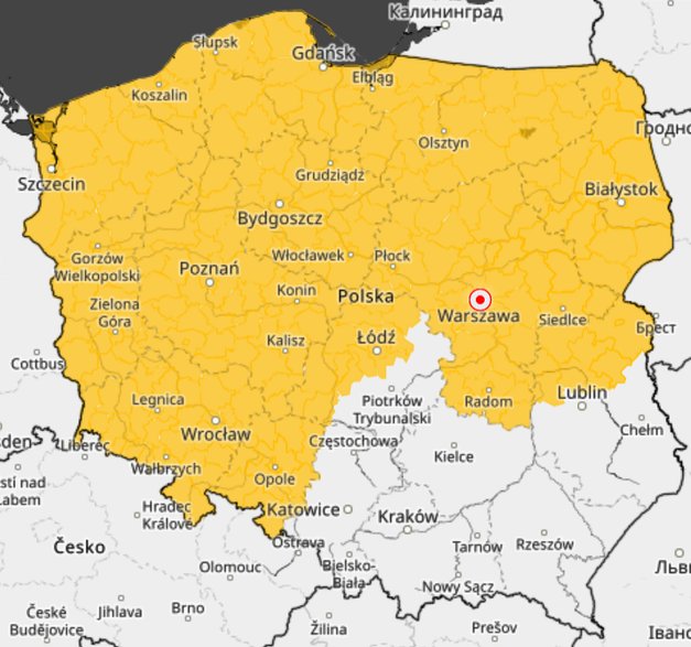 Dla większości Polski IMGW planuje wydanie ostrzeżeń przed opadami marznącymi