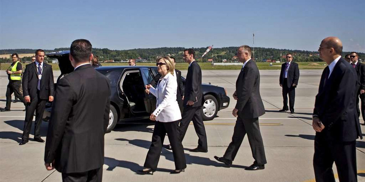 Hilary Clinton, kraków, ochrona