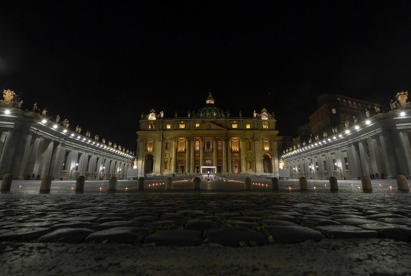 Pope Francis leads the Via Crucis (Way of the Cross) procession during Good Friday celebrations in V