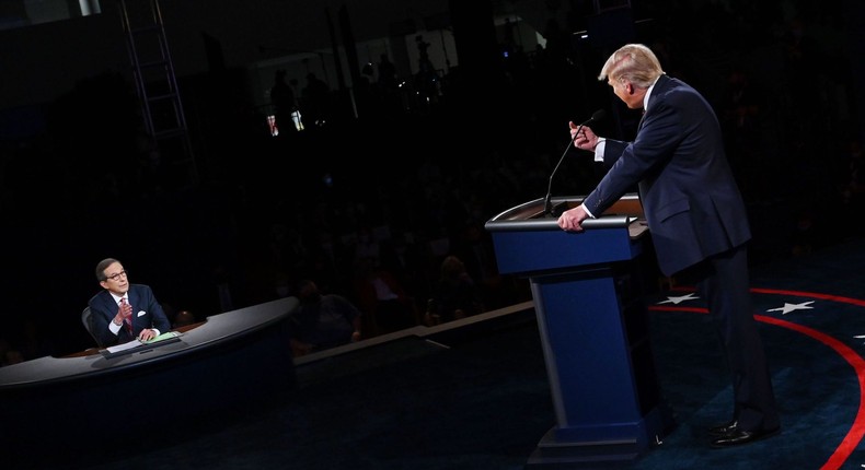 President Donald Trump and moderator Chris Wallace during the first 2020 presidential debate.