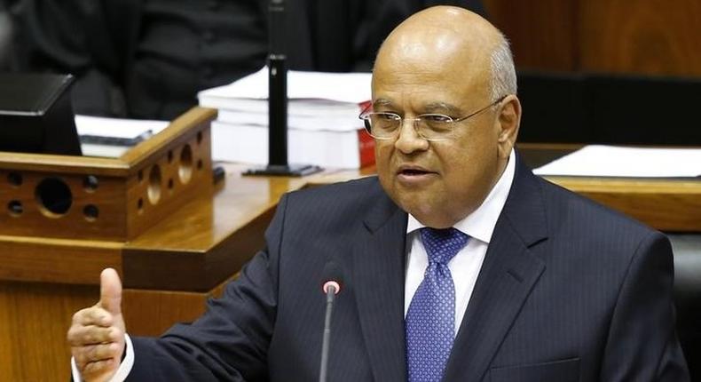 South Africa's Finance Minister Pravin Gordhan delivers his 2014 budget address in Parliament in Cape Town February 26, 2014. REUTERS/Mike Hutchings