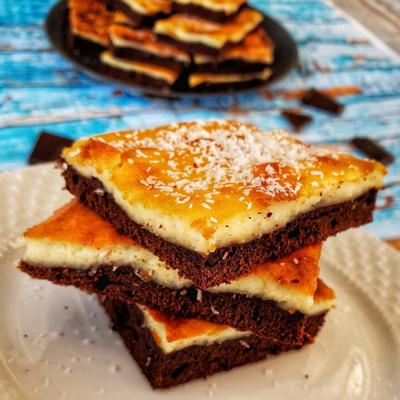 Kókuszos brownie cheesecake