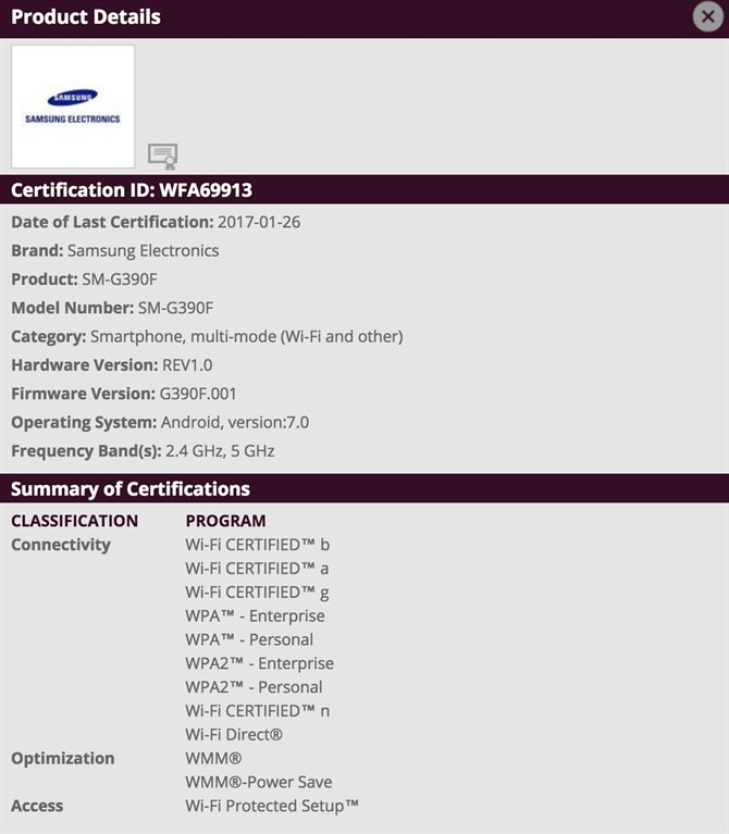 Samsung Galaxy XCover 4 dostał certyfikat od Wi-Fi Alliance