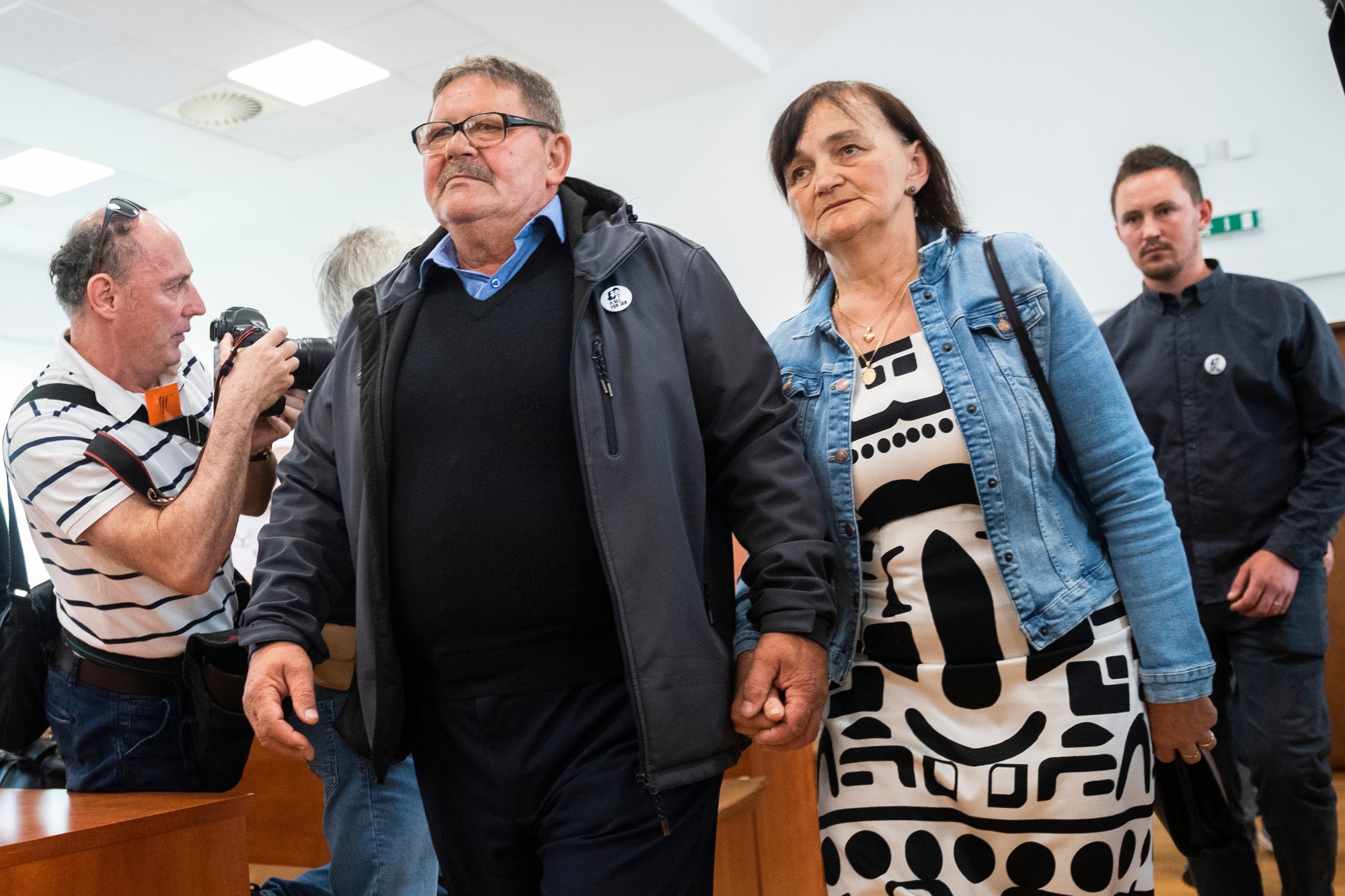 Jozef Kuciak a Jana Kuciaková, rodičia zavraždeného Jána Kuciak počas pojednávnia o vynesení rozsudku.