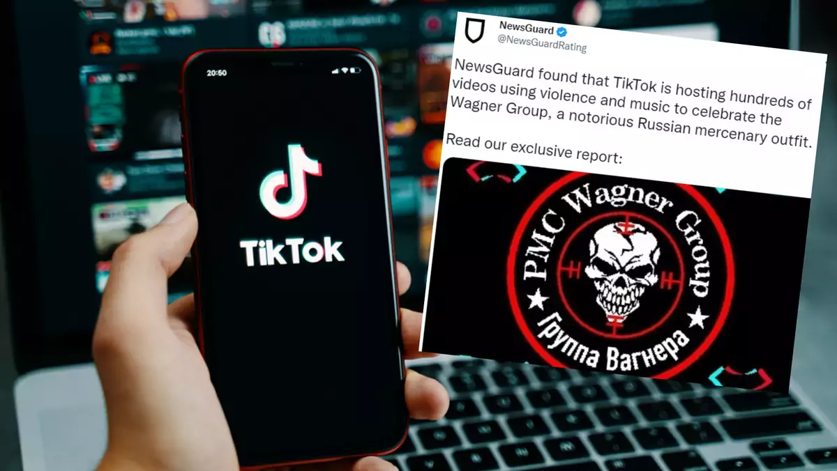 Analitycy odkryli na TikToku filmy promujące przemoc (screen: Twitter/NewsGuard)