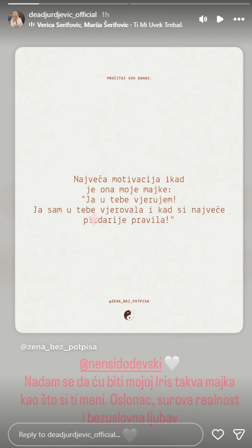 Dea Đurđević se javno obratila majci
