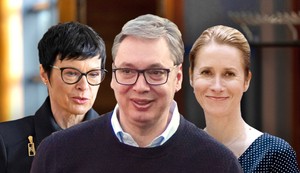 Kaja Kalas, Aleksandar Vučić i Marta Kos