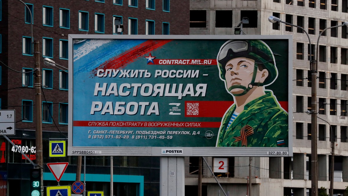 Propagandowy billboard rosyjski