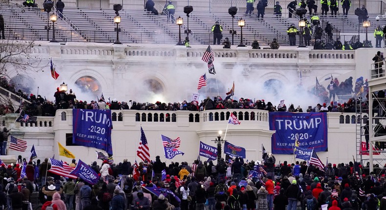 Protesters storm the Capitol on January 6, 2021, in Washington D.C.John Minchillo/AP