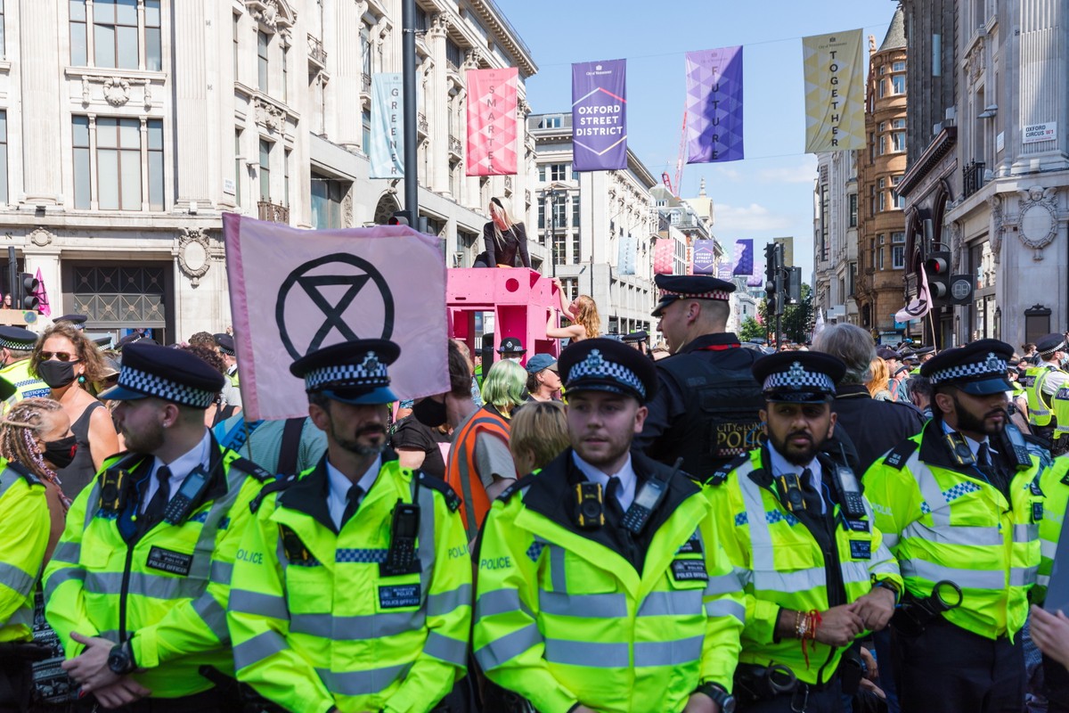 Protest Extinction Rebellion w Londynie