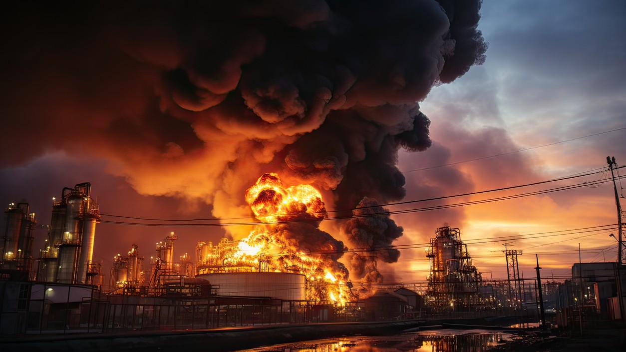 Po útoku na ropné sklady v Sevastopole vypukli požiare. (ilustračné foto)