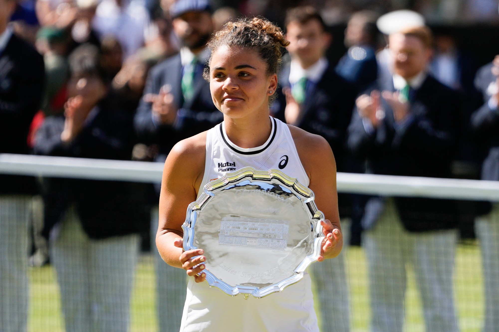 Talianska tenistka Jasmine Paoliniová po finále Wimbledonu.