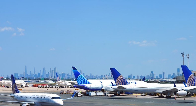 United planes at Newark airport.