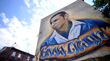 Gerard Cieślik na muralu w Chorzowie