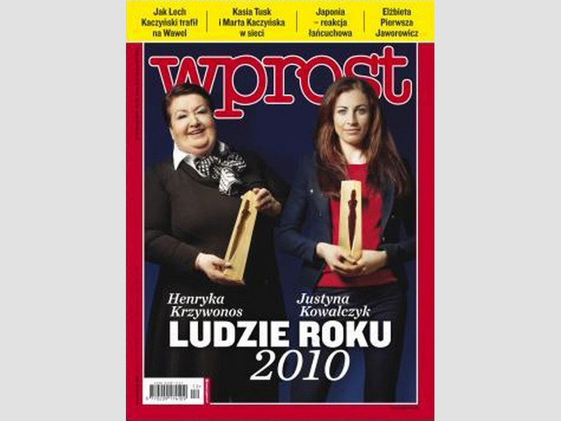 Henryka Krzywonos i Justyna Kowalczyk na okładce "Wprost"