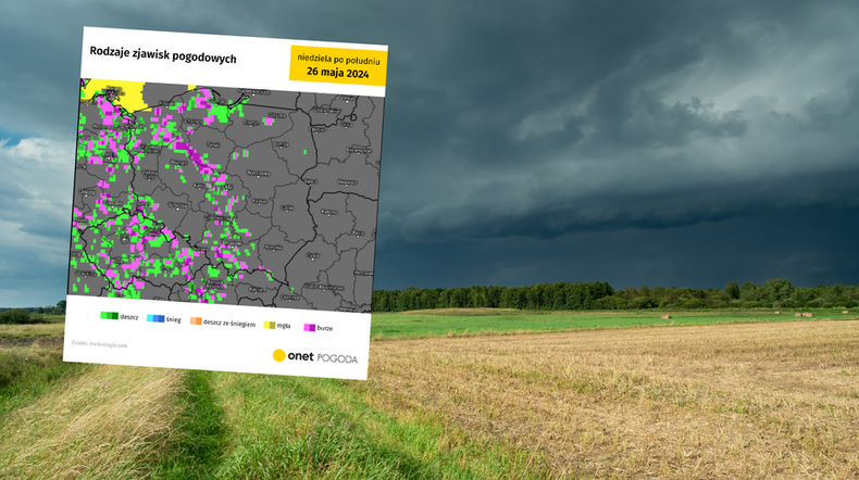 Maxine sprowadzi dziś kolejną serię gwałtownych burz (screen: meteologix.com)