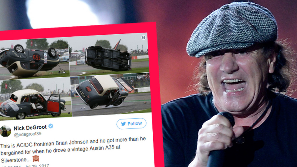 Brian Johnson z zespołu AC/DC miał poważnie wyglądający wypadek samochodowy. Auto, który jechał wokalista kultowej grupy, dachowało. Do sieci wyciekły zdjęcia z miejsca wydarzenia. Samochód jest nieźle zniszczony.