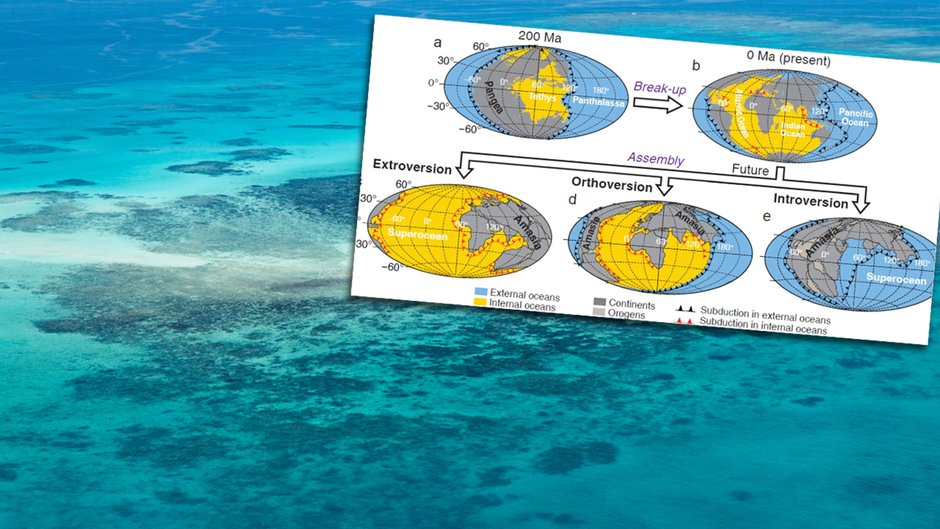 Tak może wyglądać Ziemia za 300 milionów lat, fot. Chuan Huang, Zheng-Xiang Li, Nan Zhang "Will Earth's next supercontinent assemble through the closure of the Pacific Ocean?", National Science Review 2022