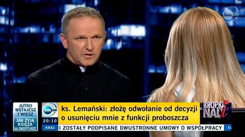 Ks. Lemański w "Kropce nad i" programie Moniki Olejnik